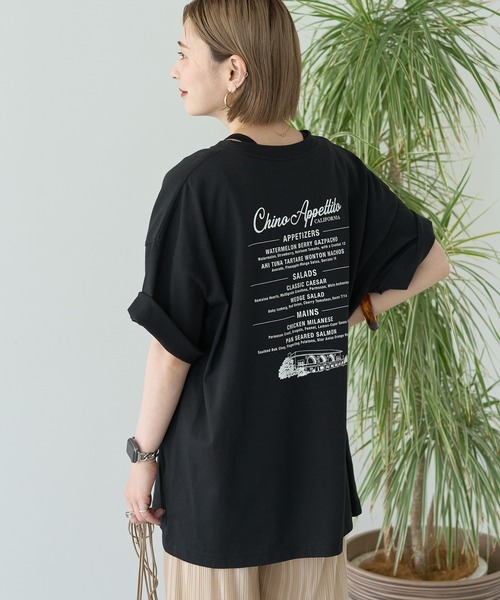 AMERICAN HOLIC(アメリカンホリック)の「ワントーンロゴプリントTシャツ(Tシャツ/カットソー・レディース・アイボリー/ブラック/オフホワイト・FREE)」の5枚目の写真