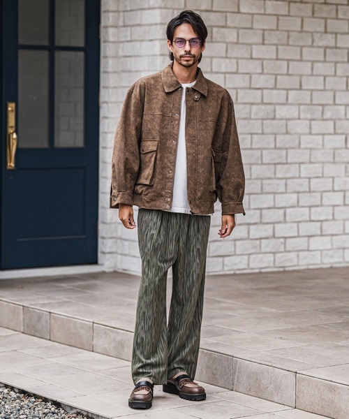 CAMBIO(カンビオ)の「mp13916-Spotted Print Corduroy Tuck Pants コーデュロイパンツ(その他パンツ・メンズ・ブラック/カーキ/グレイッシュベージュ・S/M/L)」の15枚目の写真