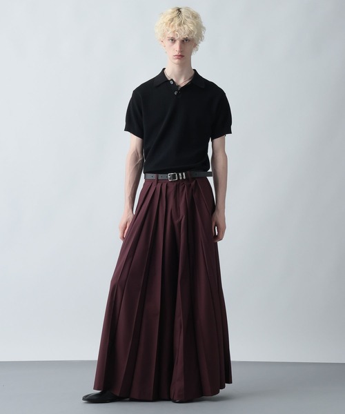 HARE（ハレ）の「コンパクトニットポロ(HARE)（ポロシャツ・メンズ・ブラウン/ネイビー/ブラック/レッド・MEDIUM/SMALL）」の5枚目の写真