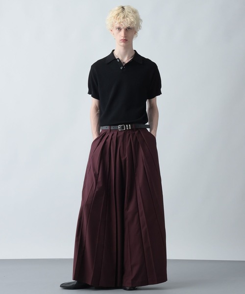 HARE（ハレ）の「コンパクトニットポロ(HARE)（ポロシャツ・メンズ・ブラウン/ネイビー/ブラック/レッド・MEDIUM/SMALL）」の7枚目の写真