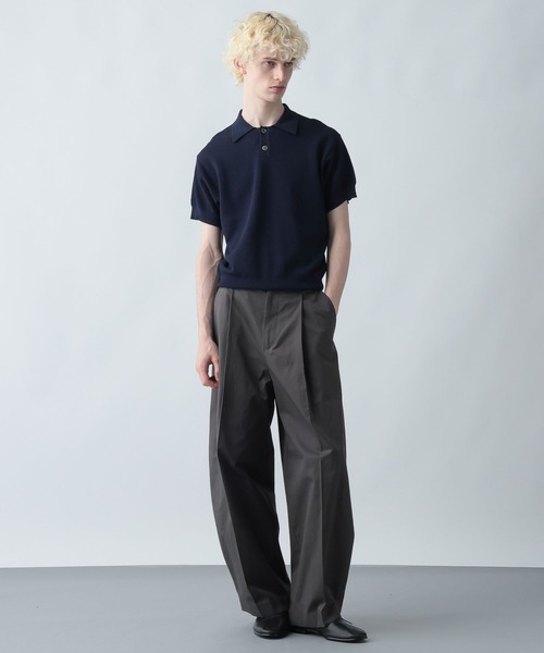 HARE（ハレ）の「コンパクトニットポロ(HARE)（ポロシャツ・メンズ・ブラウン/ネイビー/ブラック/レッド・MEDIUM/SMALL）」の13枚目の写真