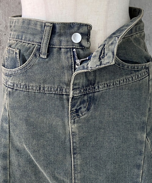 meJane（ミージェーン）の「裾フリンジ アシンメトリー デニムスカート（デニムスカート・レディース・ブルー・S/M/L）」の9枚目の写真