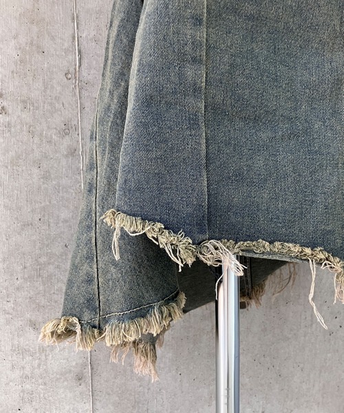 meJane（ミージェーン）の「裾フリンジ アシンメトリー デニムスカート（デニムスカート・レディース・ブルー・S/M/L）」の11枚目の写真