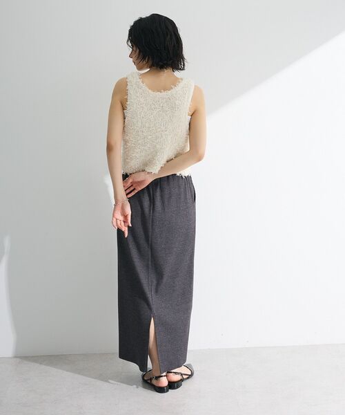 Green　Parks（グリーンパークス）の「・swing by 2wayチュールヤーンベスト（ベスト・レディース・グレー/アイボリー/ブラック/ピンク・FREE）」の8枚目の写真