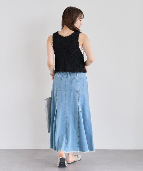 Green　Parks（グリーンパークス）の「・swing by 2wayチュールヤーンベスト（ベスト・レディース・グレー/アイボリー/ブラック/ピンク・FREE）」の15枚目の写真