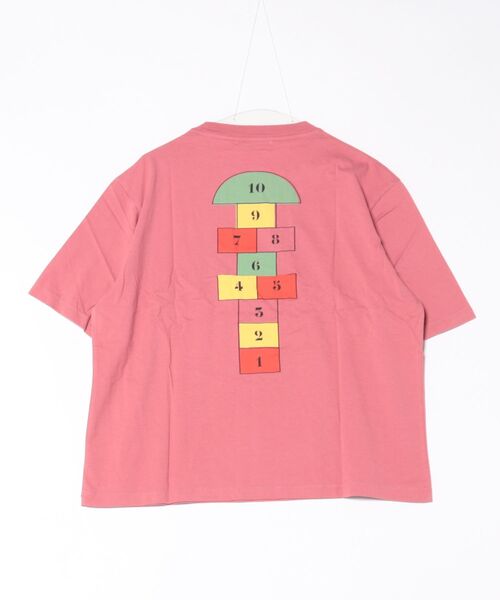 BOBO CHOSES（ボボショーズ）の「Hopscotch relaxed T-shirt（Tシャツ/カットソー・レディース・ピンク・S/M/XS/L/XL）」の2枚目の写真