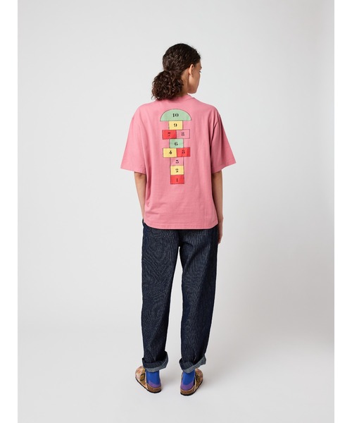 BOBO CHOSES（ボボショーズ）の「Hopscotch relaxed T-shirt（Tシャツ/カットソー・レディース・ピンク・S/M/XS/L/XL）」の3枚目の写真