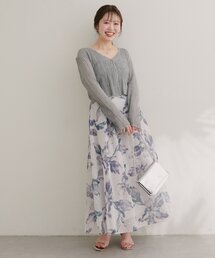 natural couture | 大花プリントメッシュスカート(スカート)