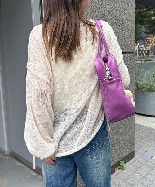 CIAOPANIC（チャオパニック）の「スターロゴシャーリングシアーニット（ニット/セーター・レディース・ブラウン/グレー/ブルー/アイボリー/イエロー/サックスブルー・ONE SIZE）」の8枚目の写真