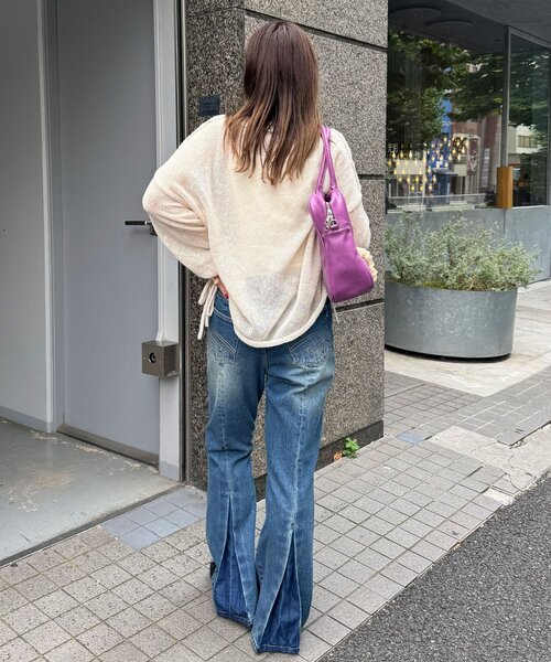 CIAOPANIC（チャオパニック）の「スターロゴシャーリングシアーニット（ニット/セーター・レディース・ブラウン/グレー/ブルー/アイボリー/イエロー/サックスブルー・ONE SIZE）」の11枚目の写真