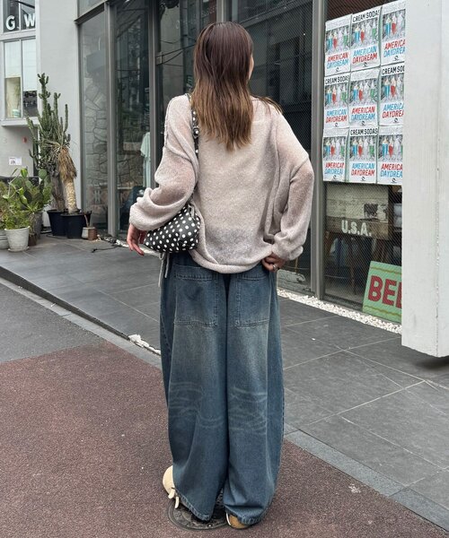 CIAOPANIC（チャオパニック）の「スターロゴシャーリングシアーニット（ニット/セーター・レディース・ブラウン/グレー/ブルー/アイボリー/イエロー/サックスブルー・ONE SIZE）」の18枚目の写真