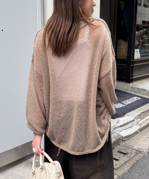 CIAOPANIC（チャオパニック）の「スターロゴシャーリングシアーニット（ニット/セーター・レディース・ブラウン/グレー/ブルー/アイボリー/イエロー/サックスブルー・ONE SIZE）」の22枚目の写真