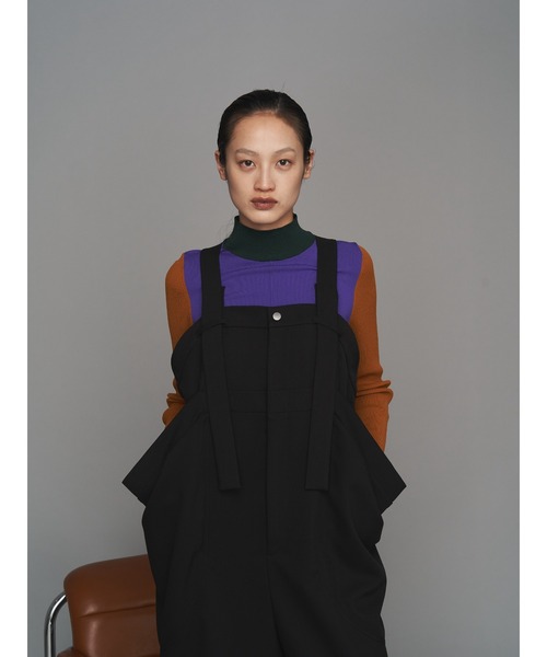 UN3D.（アンスリード）の「W PANTS AIO / ダブルパンツオールインワン（つなぎ/オールインワン・レディース・グレー/ブラック・38/36）」の6枚目の写真