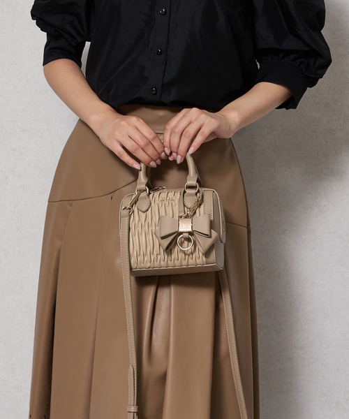 セール】【dazzlin/ダズリン】リボンチャーム付 ギャザーシャーリング