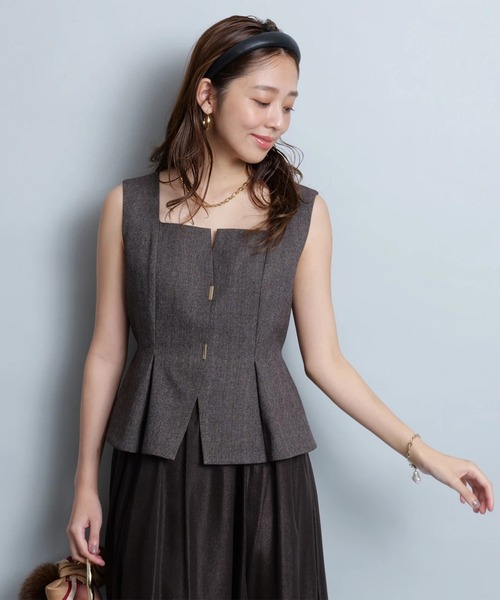 JUSGLITTY（ジャスグリッティー）の「ドッキングジャンスカワンピース（ワンピース・レディース・チャコールグレー/ブラック/ブラウン・2/1/0）」の11枚目の写真