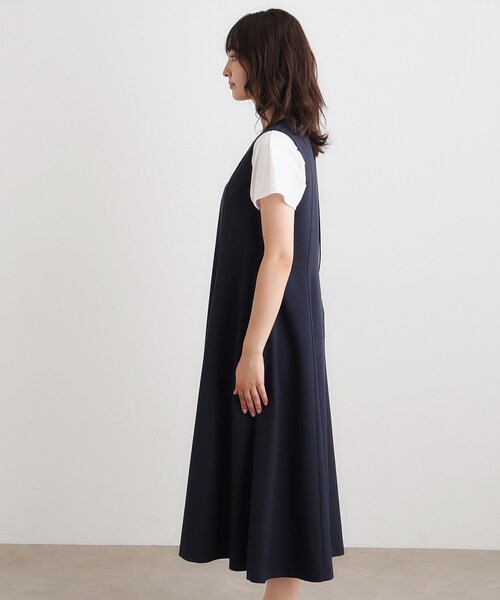 LAURA ASHLEY(ローラアシュレイ)の「【ツイルストレッチ/洗える】Vネックフレアジャンスカ(ワンピース・レディース・ブラウン系その他2/ネイビー・38)」の12枚目の写真