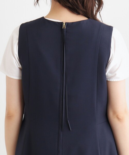 LAURA ASHLEY(ローラアシュレイ)の「【ツイルストレッチ/洗える】Vネックフレアジャンスカ(ワンピース・レディース・ブラウン系その他2/ネイビー・38)」の15枚目の写真