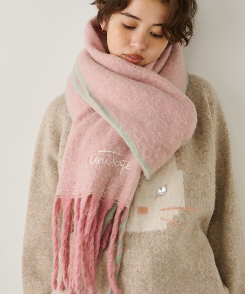 ロゴ刺繍配色ボリュームマフラー（マフラー）｜Unitage（ユニテージ