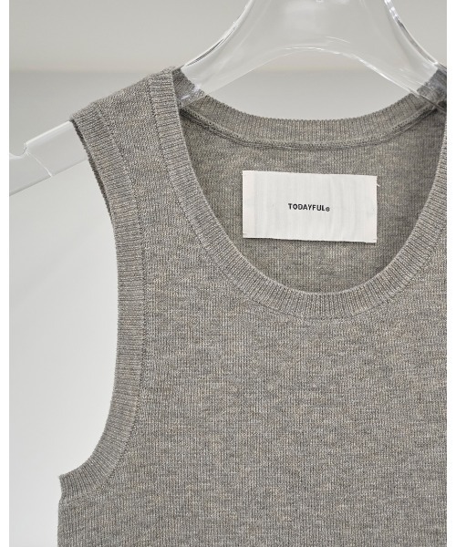 TODAYFUL（トゥデイフル）の「Roundhem Knit Tanktop（タンクトップ・レディース・キナリ/グレー/ダークブラウン・FREE）」の16枚目の写真