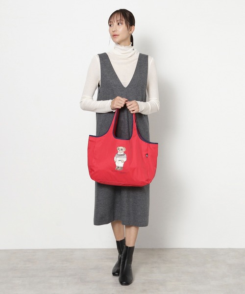 POLO RALPH LAUREN（ポロ ラルフ ローレン）の「レインバッグ ポケッタブル ”ポロベア”（トートバッグ・レディース・ライトグレー/レッド/ベージュ/ネイビー・FREE）」の20枚目の写真