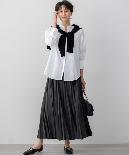 23区 L(ニジュウサンクオオキイサイズ)の「CANCLINI デザイン シャツ(シャツ/ブラウス・レディース・ブルー系1/ブラウン系1/ホワイト系・50/44/46/48)」の8枚目の写真