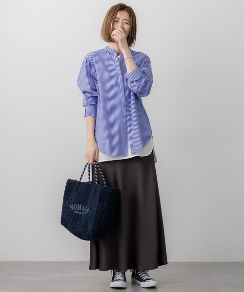 23区 L(ニジュウサンクオオキイサイズ)の「CANCLINI デザイン シャツ(シャツ/ブラウス・レディース・ブルー系1/ブラウン系1/ホワイト系・50/44/46/48)」の18枚目の写真