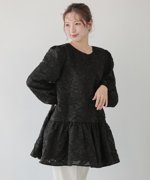 セール】ジャガードパフスリーブチュニック（その他トップス）｜Fit