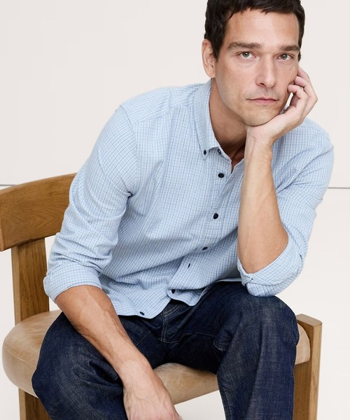 Banana Republic（バナナリパブリック）の「スタンダードフィット フランネルシャツ（シャツ/ブラウス・メンズ・チャコールグレー/ライトブルー/ブルー/イエロー/ネイビー/ベージュ/レッド/ブラウン/ライトグレー・XL/M/S/L）」の5枚目の写真
