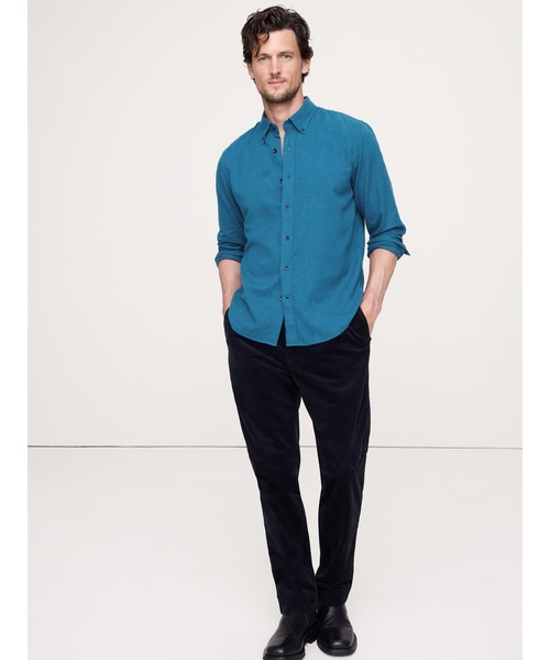 Banana Republic(バナナリパブリック)の「スタンダードフィット フランネルシャツ(シャツ/ブラウス・メンズ・チャコールグレー/ライトブルー/ブルー/イエロー/ネイビー/ベージュ/レッド/ブラウン/ライトグレー・XL/M/S/L)」の19枚目の写真