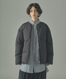 Harrods ノーカラーダウンジャケット PYRENEX ピレネックス 
