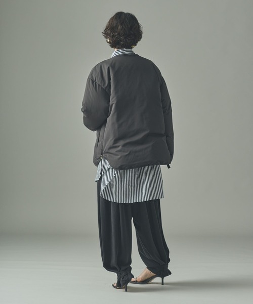 Curensology(カレンソロジー)/サイドジップノーカラーダウンジャケット