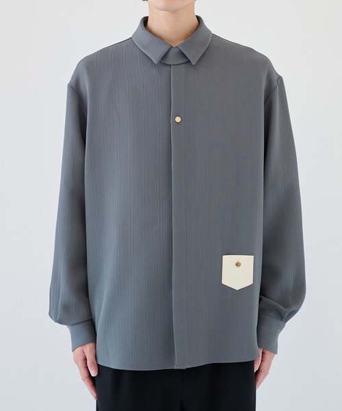 CULLNI】別注 Minimal Pocket L/S PLEATS SHIRTS（シャツ