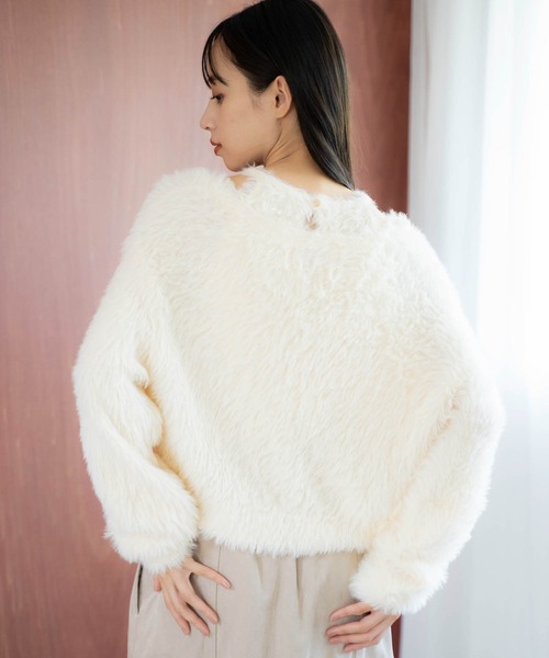 NOELA（ノエラ）の「シャギーアンサンブル（カーディガン/ボレロ・レディース・オフホワイト/パープル/ベージュ・フリー）」の9枚目の写真