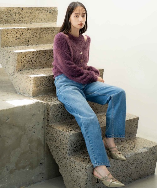 NOELA（ノエラ）の「シャギーアンサンブル（カーディガン/ボレロ・レディース・オフホワイト/パープル/ベージュ・フリー）」の18枚目の写真