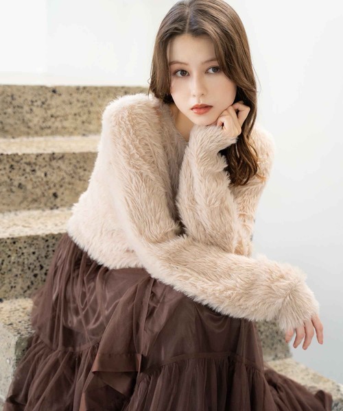 NOELA（ノエラ）の「シャギーアンサンブル（カーディガン/ボレロ・レディース・オフホワイト/パープル/ベージュ・フリー）」の22枚目の写真