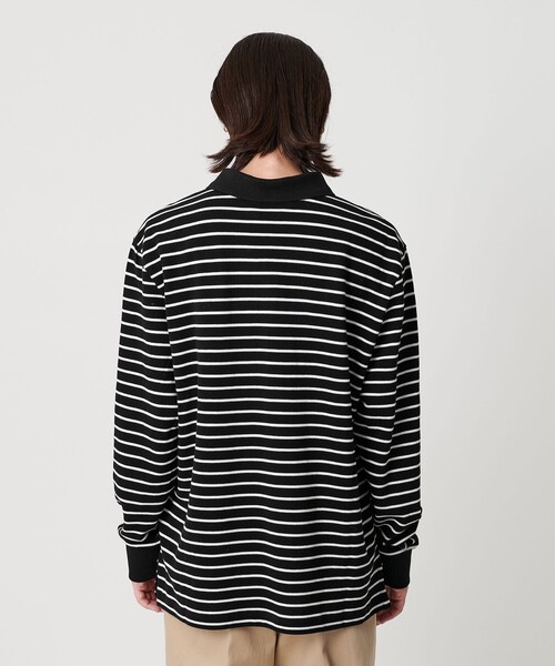 セール】＜MOONSUN＞ボーダー ロングスリーブポロシャツ（ポロシャツ