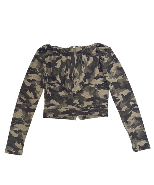 VIBGYOR(ヴィブジョー)の「カモフラ柄フィットフードトップス/Y2K韓国ストリート ショート(CZ)(パーカー・レディース・カモフラージュ・MEDIUM/LARGE)」の7枚目の写真