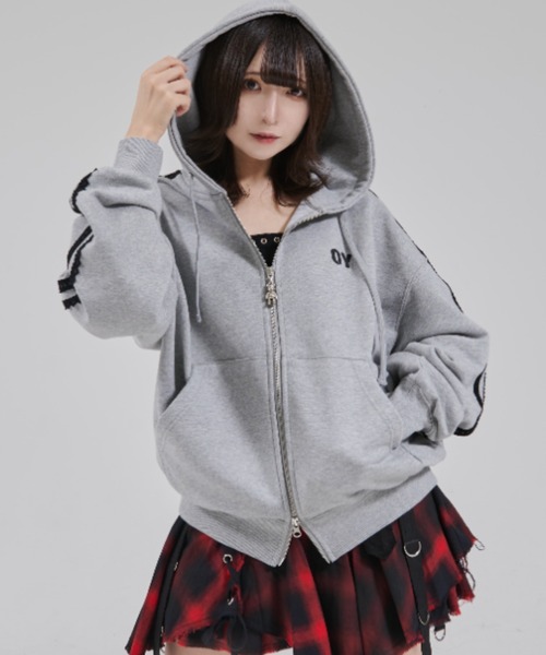 OY（オーワイ）の「『OY/オーワイ』LACE DOLLY HOODIE ZIP UP/レースオードリージップアップパーカー（パーカー・レディース・ブラック/グレー・M/L）」の13枚目の写真