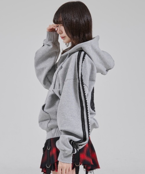 OY/オーワイ』LACE DOLLY HOODIE ZIP UP/レースオードリージップ