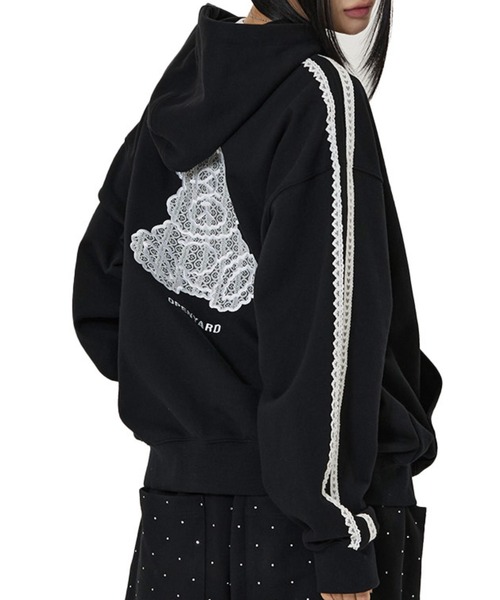 OY（オーワイ）の「『OY/オーワイ』LACE DOLLY HOODIE ZIP UP/レースオードリージップアップパーカー（パーカー・レディース・ブラック/グレー・M/L）」の18枚目の写真