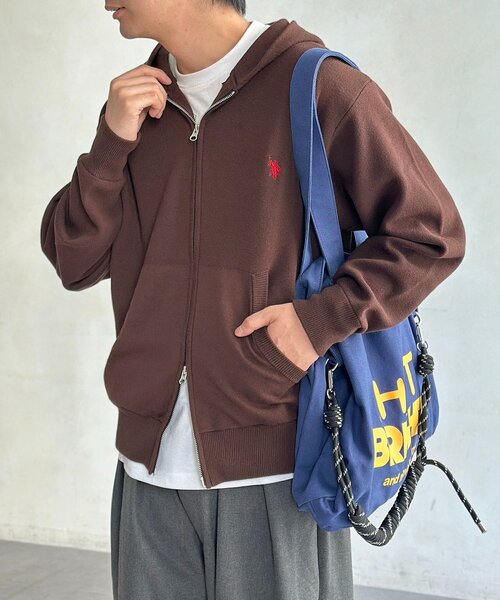 スウェットライクニットジップパーカー（ニット/セーター）｜U.S. POLO
