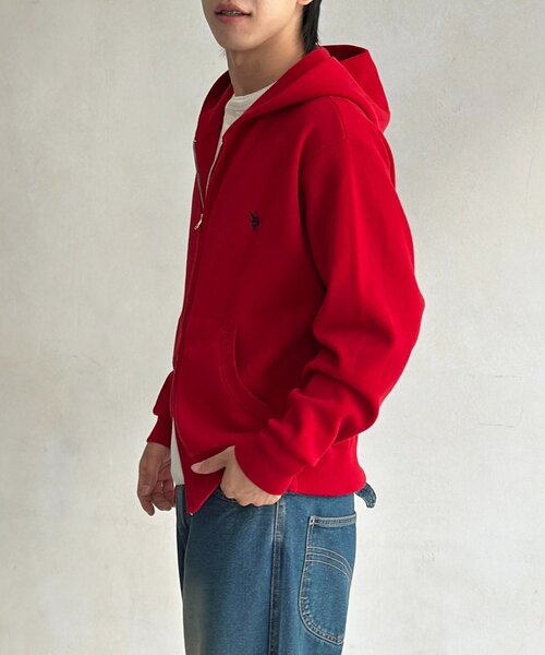 U.S. POLO ASSN.（ユーエスポロアッスン）の「スウェットライクニットジップパーカー（ニット/セーター・メンズ・ネイビー/アイボリー/グレー/ブラウン/レッド/グリーン/ダークブルー・MEDIUM/LARGE）」の13枚目の写真