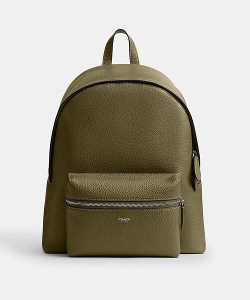 美品✨コーチ　リュック サック　バックパック　モノグラム　PVCレザー　グリーン コーチ アウトレット バックパック リュックサック メンズ