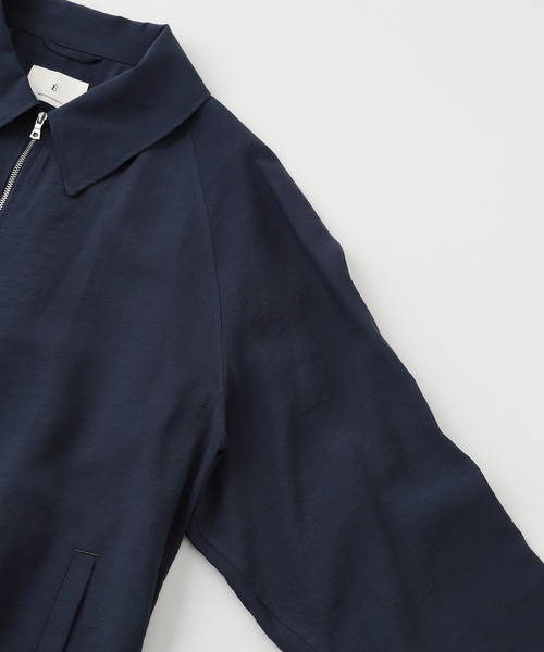 EDIFICE（エディフィス）の「E.LINEN VISCOSE ZIP ブルゾン（その他アウター・メンズ・ネイビー/ブラウン・MEDIUM/LARGE）」の5枚目の写真