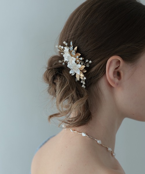 Cupid Heart(キューピッドハート)の「【Cupid Heart】結婚式用!ビジューヘアコム(バレッタ/ヘアクリップ・レディース・シルバー/ゴールド・MEDIUM)」の4枚目の写真