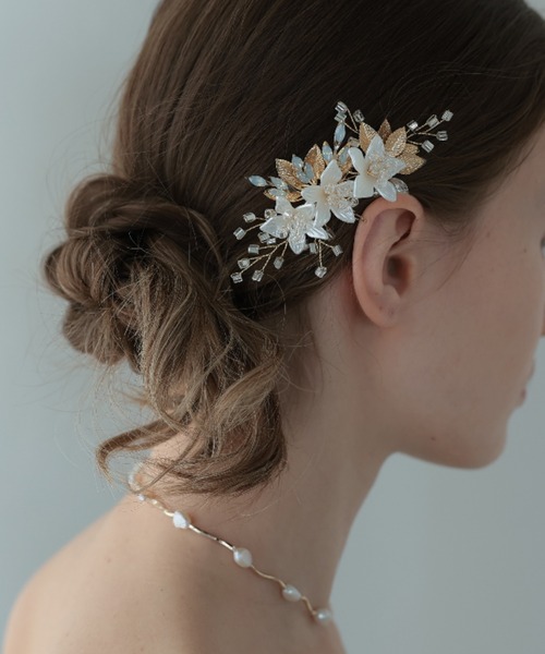 Cupid Heart(キューピッドハート)の「【Cupid Heart】結婚式用!ビジューヘアコム(バレッタ/ヘアクリップ・レディース・シルバー/ゴールド・MEDIUM)」の6枚目の写真