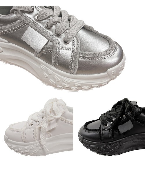 KOBE LETTUCE（コウベレタス）の「フリンジ厚底スニーカー（スニーカー・レディース・ブラック/シルバー/ホワイト・L/LL/M/S）」の10枚目の写真