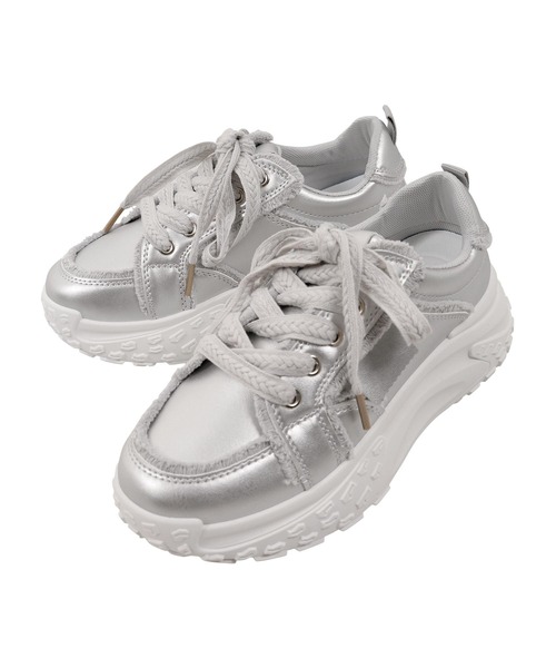 KOBE LETTUCE（コウベレタス）の「フリンジ厚底スニーカー（スニーカー・レディース・ブラック/シルバー/ホワイト・L/LL/M/S）」の13枚目の写真