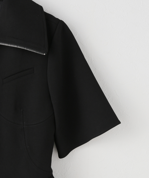 U by SPICK&SPAN（ユーバイスピックアンドスパン）の「GANNI/ガニー Bonded Crepe Mini Dress（ワンピース・レディース・ブラック・SMALL）」の12枚目の写真