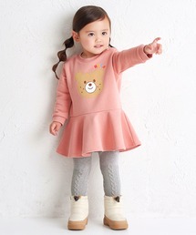 HOT BISCUITS（ホットビスケッツ）の「ビッグフェイスプリント 裏毛パイル素材 フレアワンピース（ワンピース）」